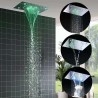 Chromová 3barevná LED koupelnová baterie Dešťová baterie Kompletní s dešťovou sprchovou hlavicí Stropní montáž Změna barvy podle teploty vody Napájení vody Hydror Není potřeba baterie